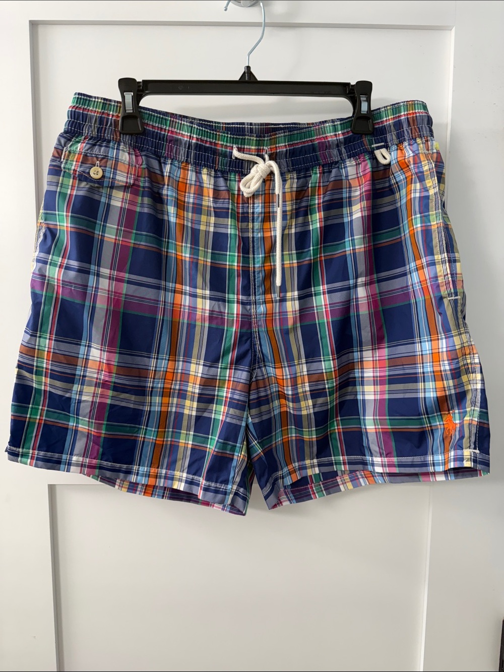 Polo by Ralph Lauren Navy Plaid Swim Trunks